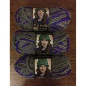 Yarn Lion Brand Wool Ease purple martin 3 New skeins @87yd